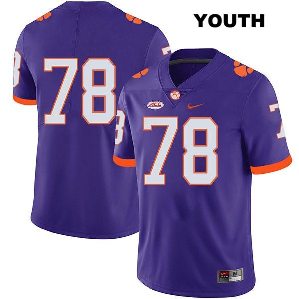 Youth Clemson Tigers #78 Chandler Reeves Stitched Purple Legend Authentic Nike No Name NCAA College Football Jersey JJA4146ID